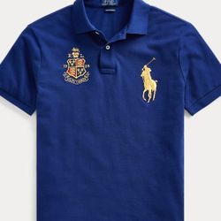 Polo Ralph Lauren Heraldic Crown Crest Big Pony Button Up Shirt Navy Men's