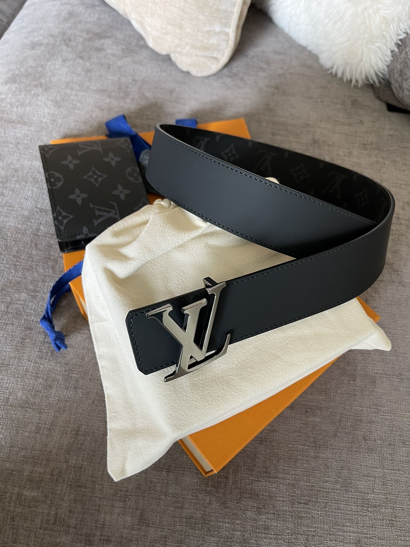 Louis Vuitton  Leather Wallet And Belt Combo –