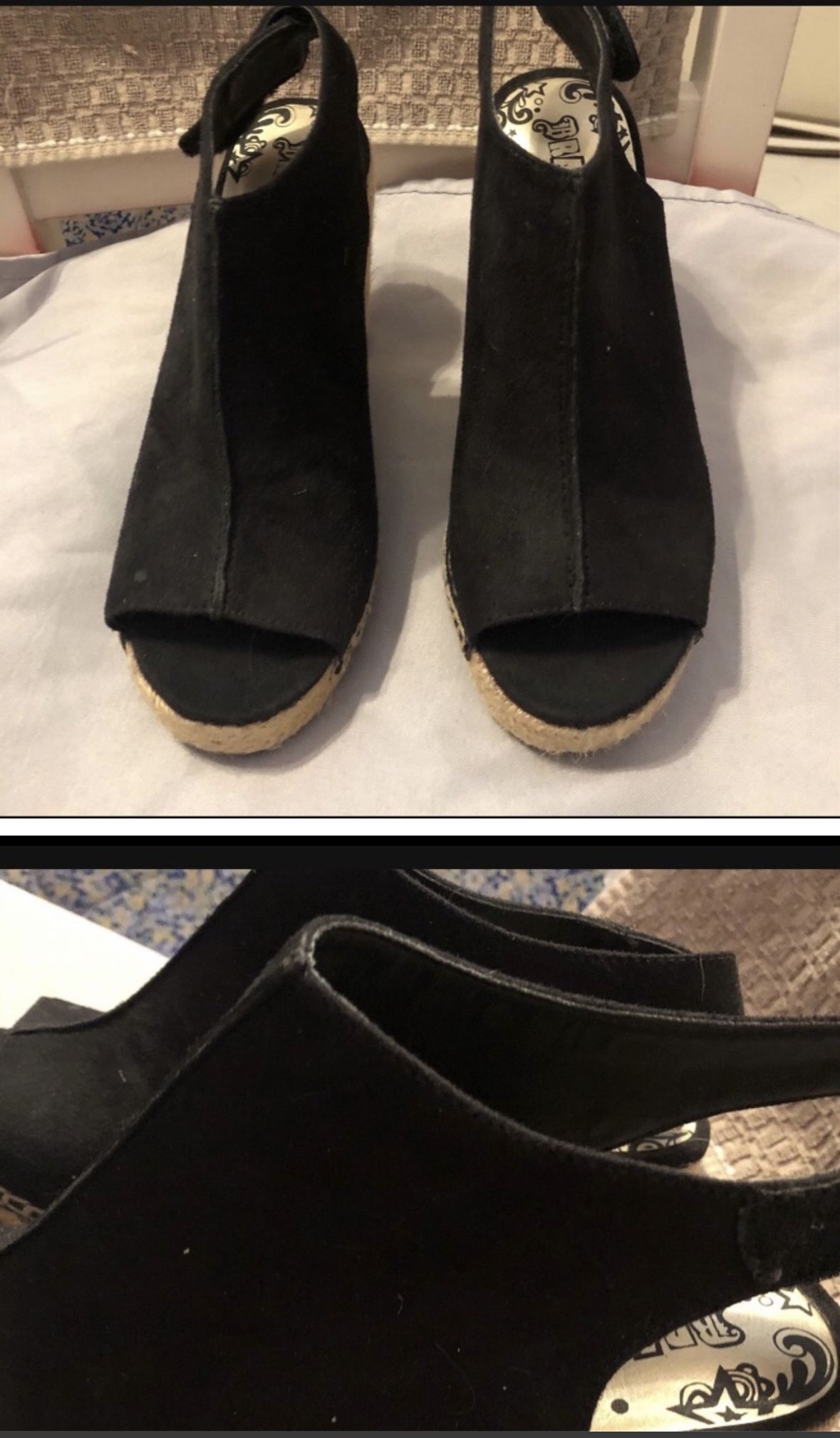 Black wedge Sandal 6.5
