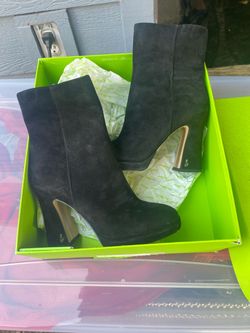 Sam Edelman Black Suede Heeled Ankle Boots