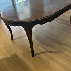 solid wood dining table & 6 chairs