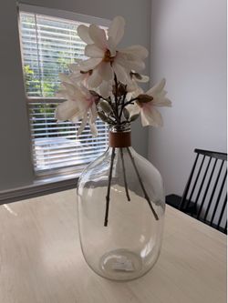 Unemployed : Large Clear Glass Vase with Leather Accent (2)