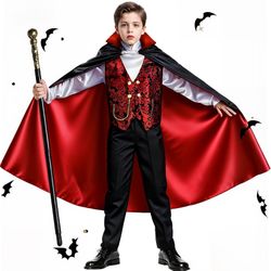 Vampire Suit Kids Halloween Costume 6-8 / Disfraz de Vampiro Ninos  