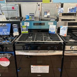 Whirlpool 5 Burner Gas Range Stainless Steel