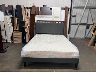 Queen bed frame and mattress $260