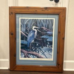 Vintage 1988 James Partee “Marsh Emperor” Signed Limited Edition Print – 429/500