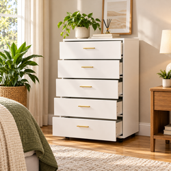 White 5-Drawer Dresser