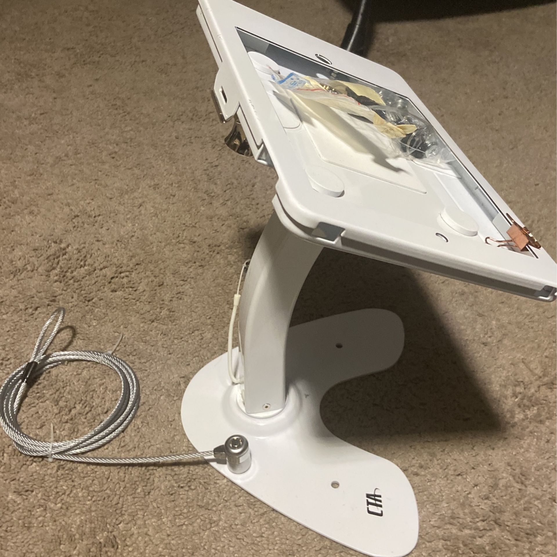 Duel Security Kiosk Stand With Locking Case And Cable