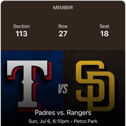 SUNDAY PADRES TIX 