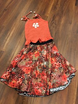Boho Chic Girls Top and Reversible Skirt size 9-10