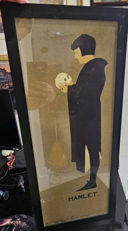 This is a reproduction of the iconic 1894 "Hamlet" poster designed by J & W Beggarstaff