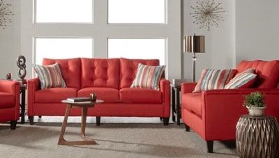 Gorgeous two piece red couch and loveseat