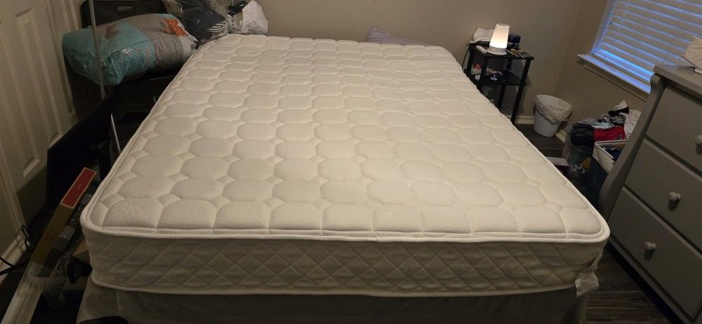 Queen Mattress and metal Bed Frame