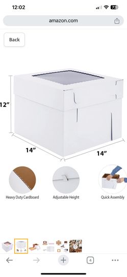Tall Cake Boxes for Tier Cakes,14x14x12 Inch