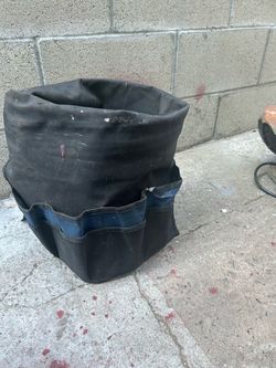 Black Canvas Bucket Tool Bag