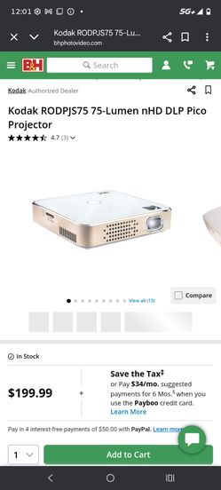 Kodak Handheld Projector.  100 bucks.  Compare to 200 at retailer.