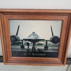 The SR-71 Blackbird Military Aircraft Jet, Picture Framed.