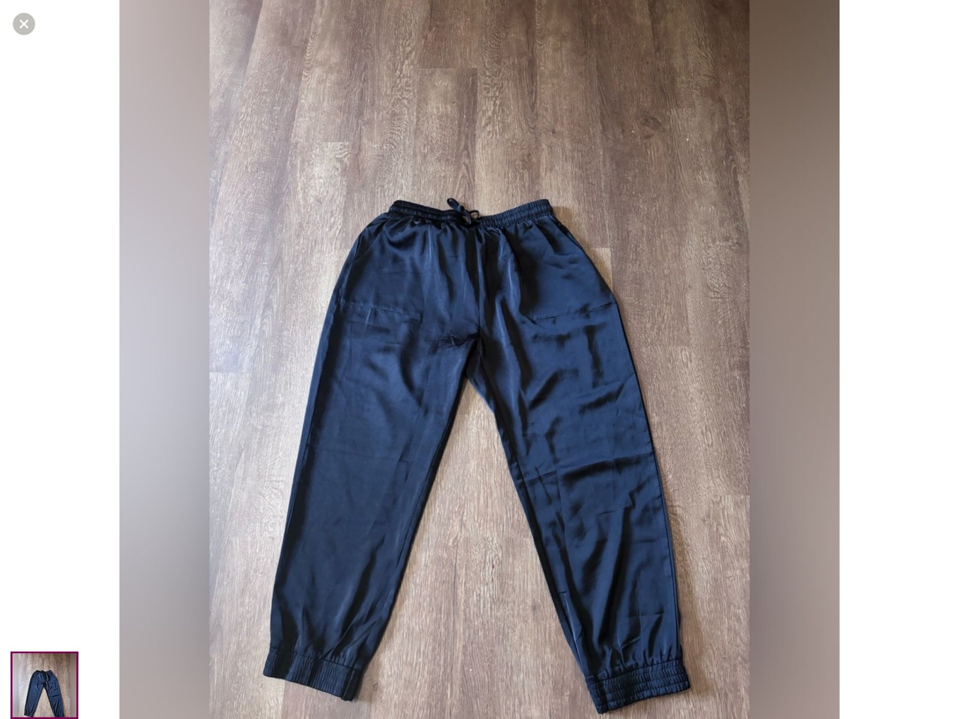 Black Satin Joggers