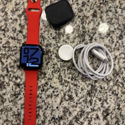 Apple Watch Series 10 GPS 42mm Black with Red (band not apple) Apple Warranty 1 Year And Charger 