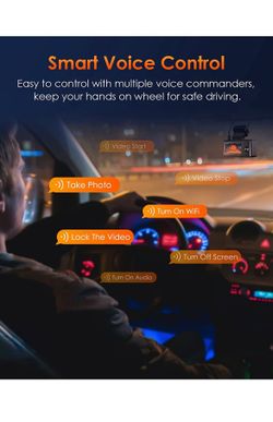 Vantrue Dash Cam Front and Rear with Voice Control, 2.5K + 2.5K
