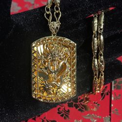 24K Gold PLATED Dragon Necklace