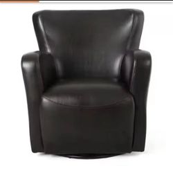 4 AVAILABLE - Noble House Vada Brown Leather Swivel Chair