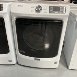 MayTag White Front Load Electric Dryer With Extra Power And Quick Dry Cycle - 7.3 Cu. Ft. 