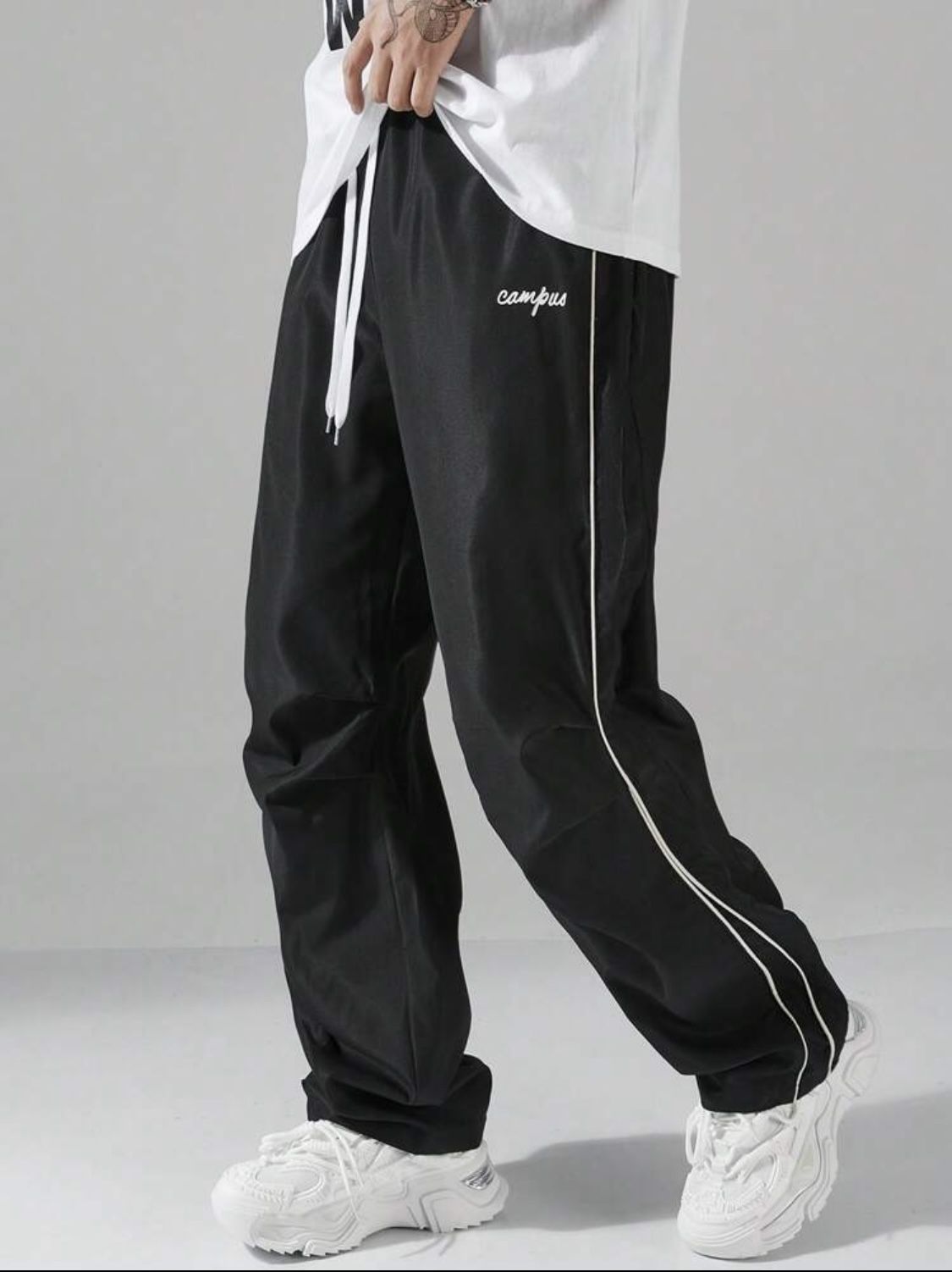 Black Wide Leg Joggers M