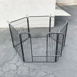 (New) $85 Heavy Duty Dog Pet Playpen Fence Gate, 6-Panels X (32” Tall X 32” Wide)
