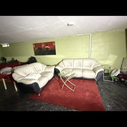 Italian Leather Couch Set 