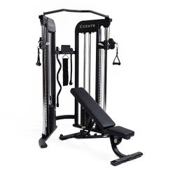 Full Body Gym Cable Weight Machine With Folding Bench