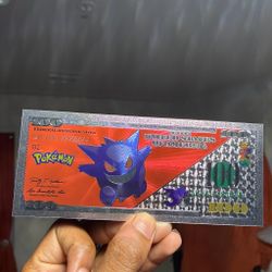 Pokemon Gengar 999 silver 100 dollar bill #pokemon #gengar