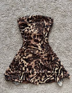 strapless cheetah dress