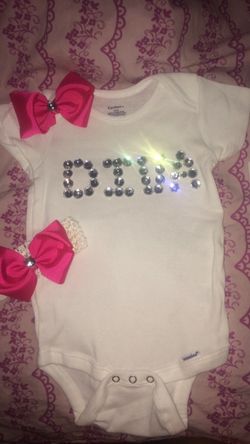 Customized bedazzled onesie! 3-9 months