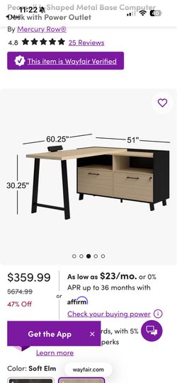 L-shaped Desk…Assembled and like new!