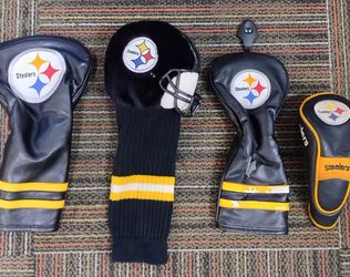 Set of 4 NFL Pittsburgh Steelers Golf Club Head Covers Vintage