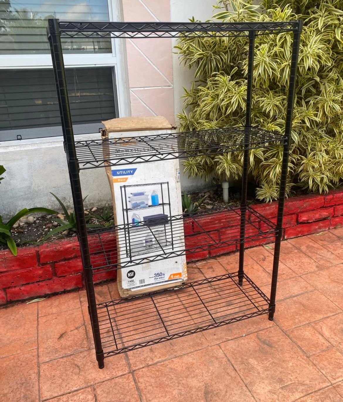 HDX 4-Tier Steel Wire Shelving Unit in Black (36 in. W x 54 in. H x 14 in. D)