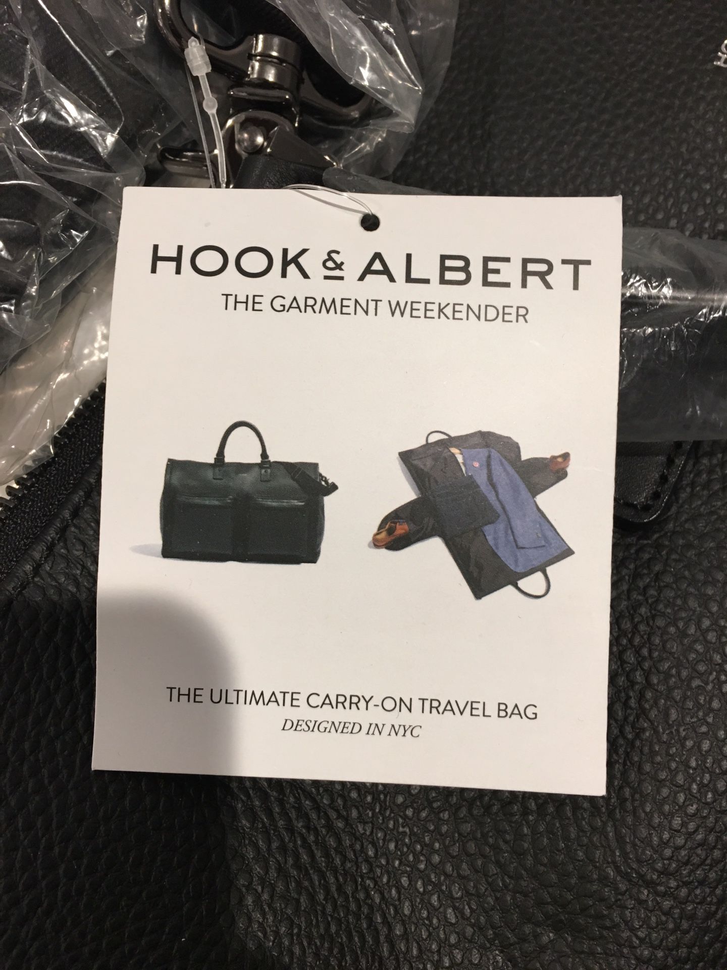 Hook and Albert Leather Garment Weekender Bag