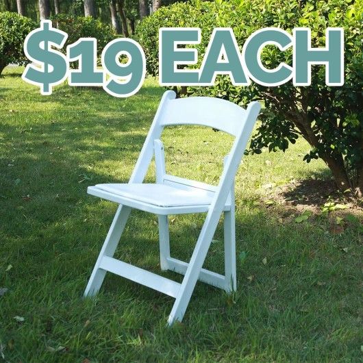 New Sealed Adult White Resin Chairs 1102 lbs max static weight commercial grade