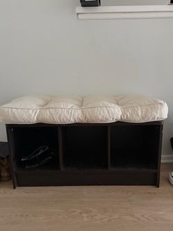 Shoe Organizer Bench with Cushion