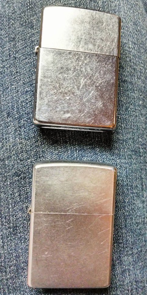 Two Vintage Zippo Lighters No Engraving 