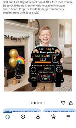 First & Last Day of School Chalkboard Sign