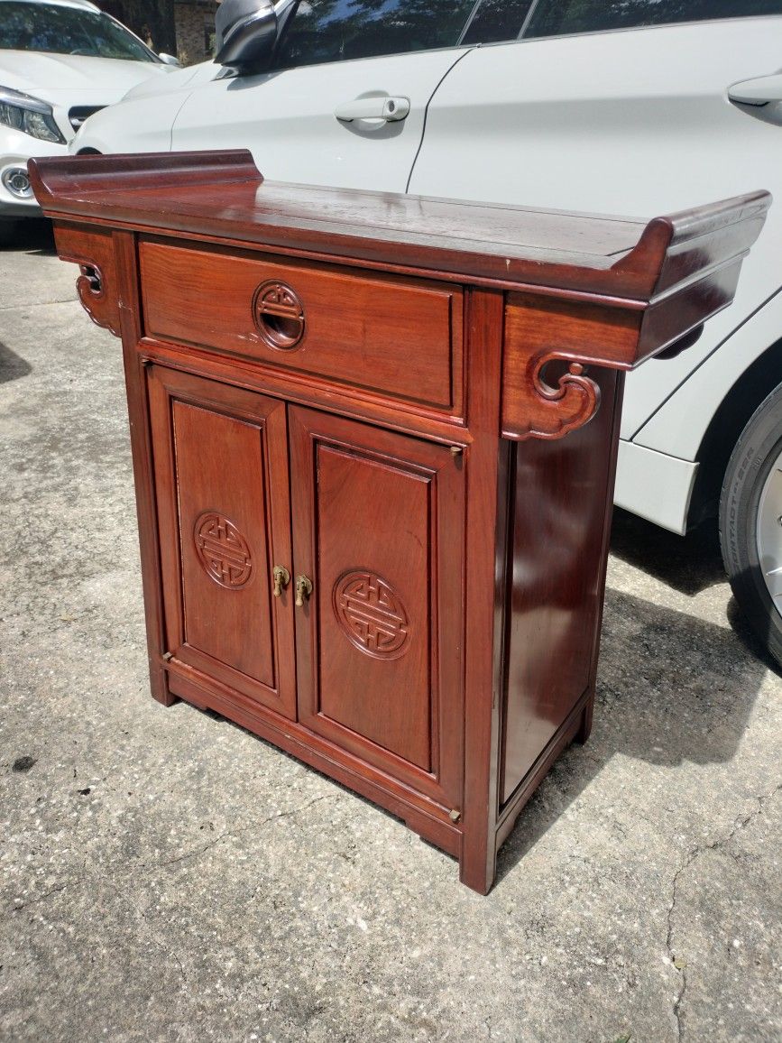 Vintage Oriental Carved Console/Side Table