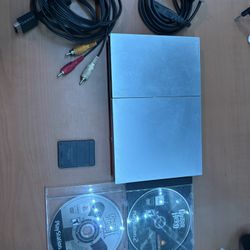 🎮🔥 PlayStation 2 Slim Silver Bundle – Guitar Hero Ready! 🔥🎮 