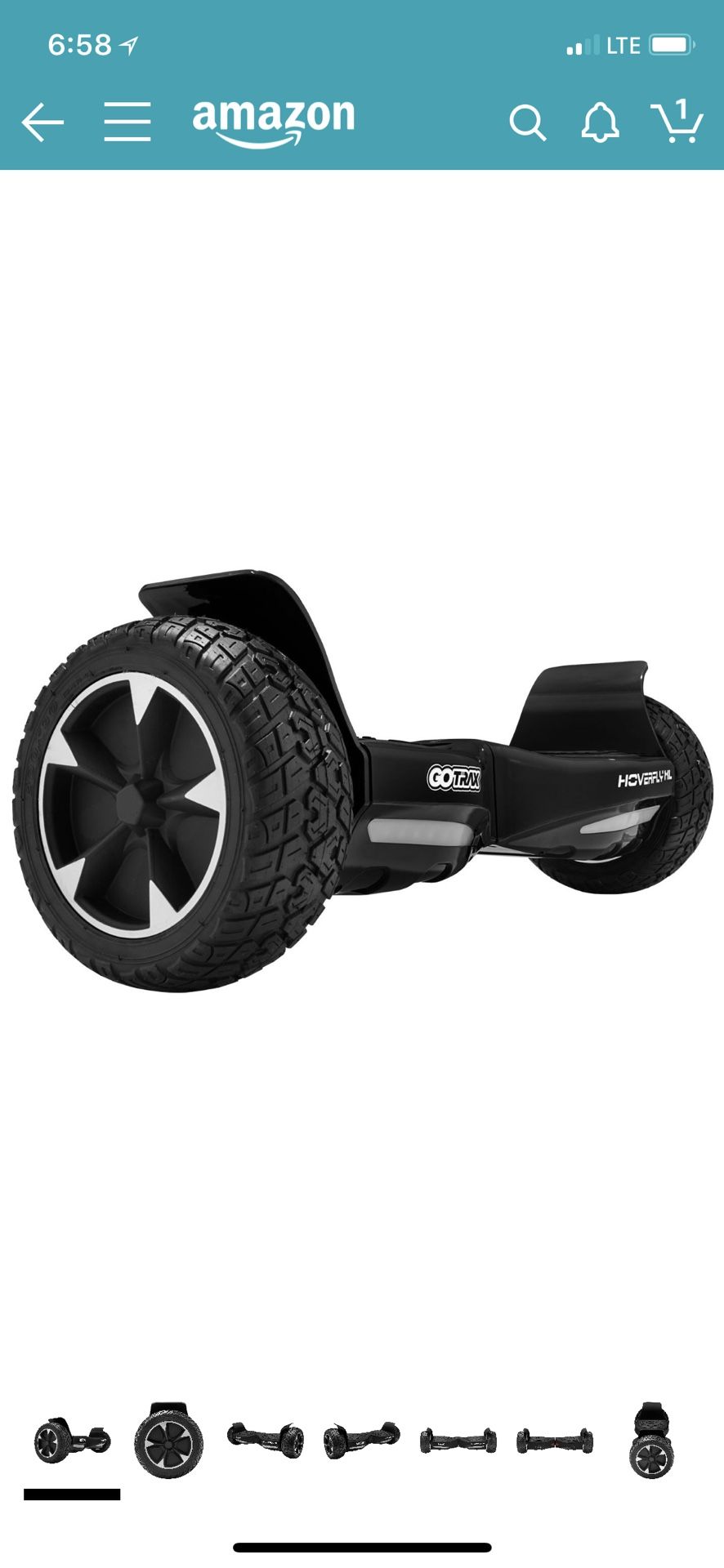 GOTRAX Hoverfly XL All Terrain Hover board 8.5" Solid Rubber Tire - UL2272 Certified Self Balancing Off Road Hoverboard