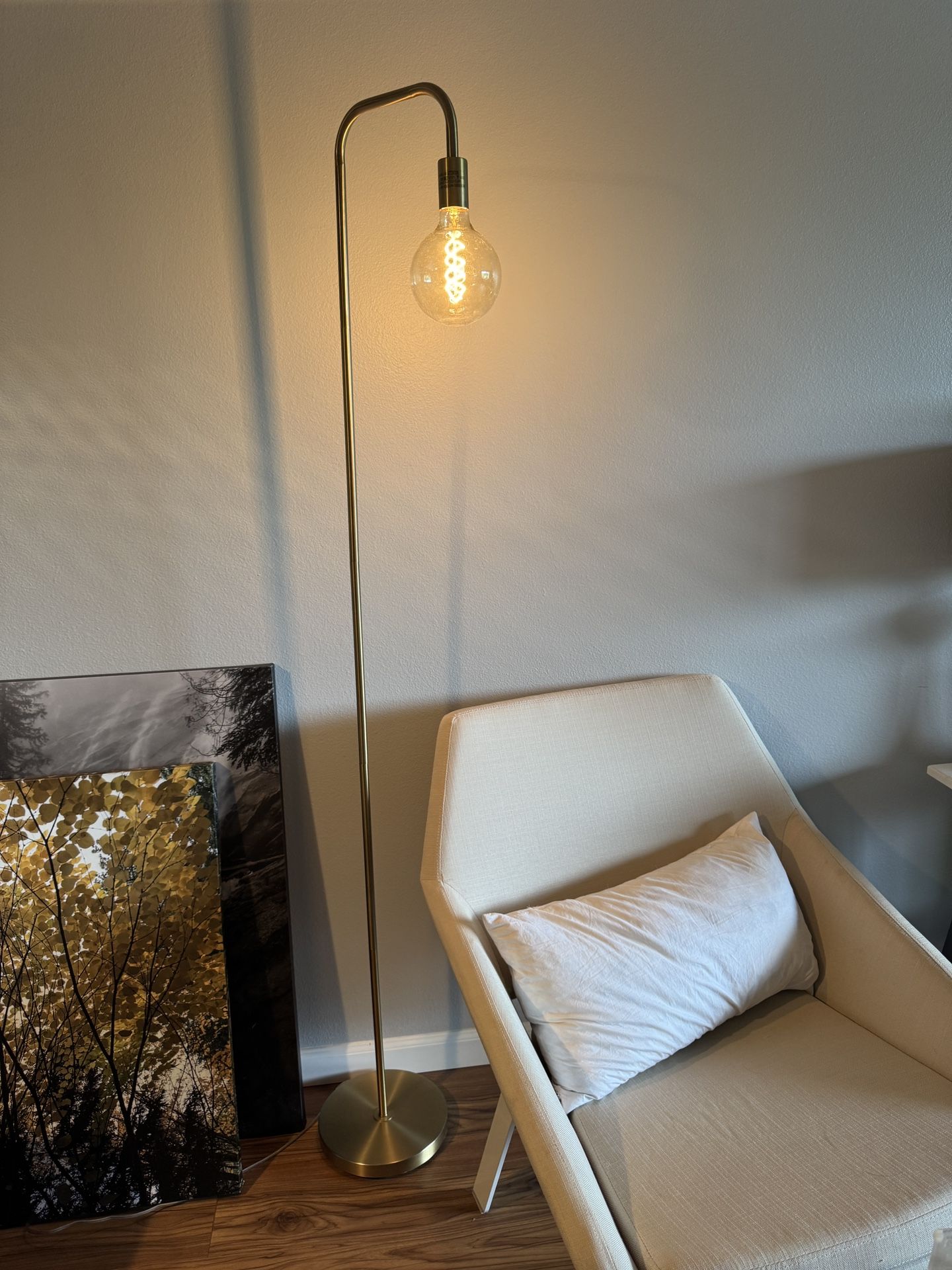 Globe 70" Floor Lamp w Custom Bulb