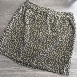 Banana Republic Mini Skirt Size 10 Tan Animal Leopard Cheetah Print Lined
