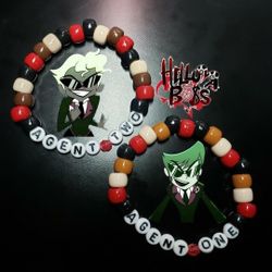 Helluva Boss: Agent One & Agent Two Matching Bracelet Set (Handmade)