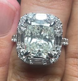 4.40 ct natural diamond engagement ring in 18k white gold size 5.5/6