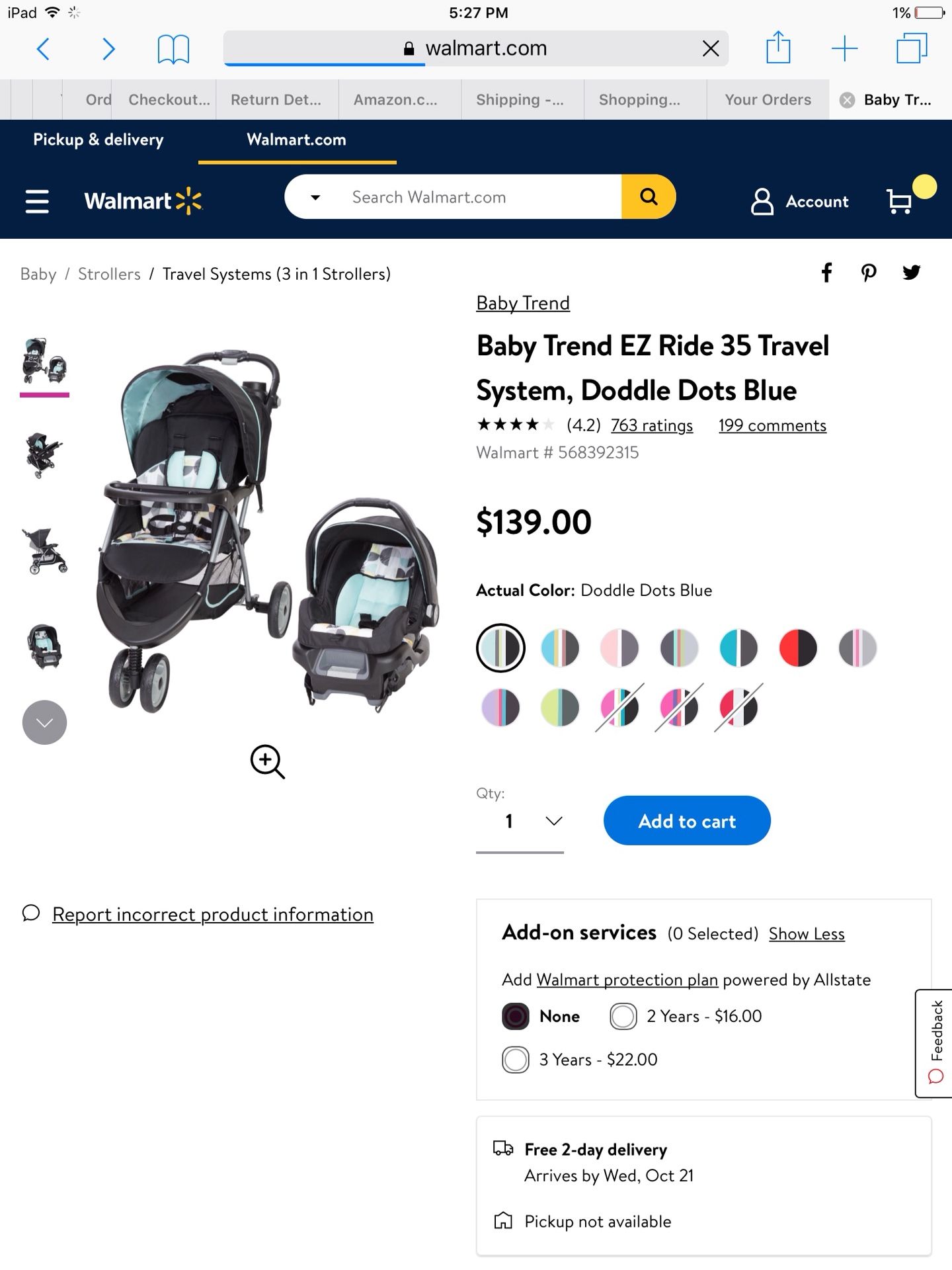 Baby trend EZ Ride stroller and car seat 35